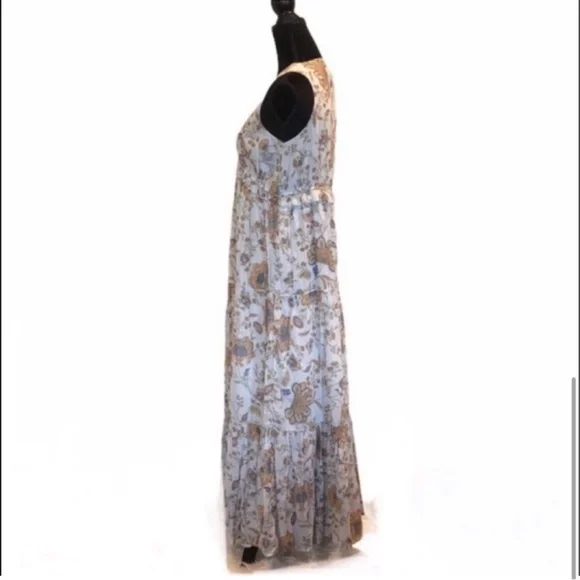 Rachel Zoe NWT floral v neck sleeveless cotton maxi dress cottagecore size small - Picture 6 of 12